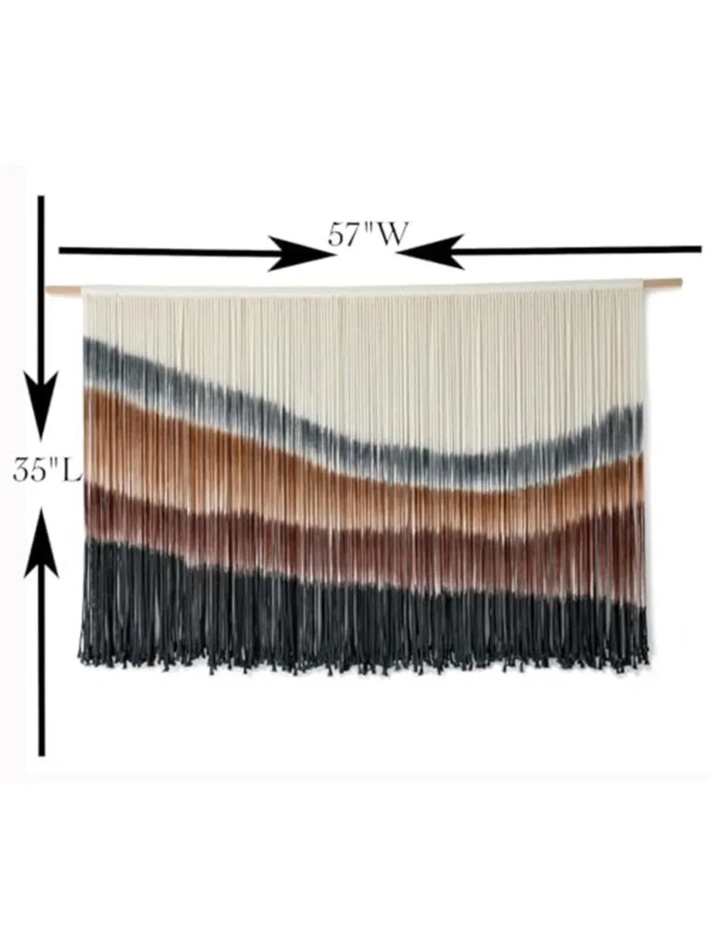 Flber Macrame Wall Hanging Macrame Wall Decor Large-Scale Tie-Dye Tapestry